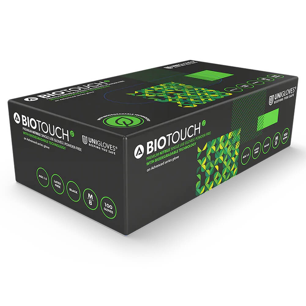 Advanced BioTouch Black Biodegradable Gloves (Box of 100)