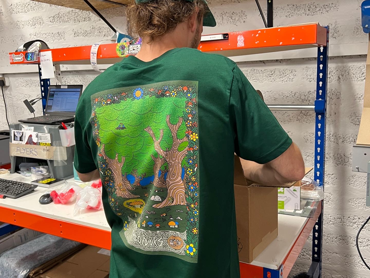 MycoPunks Forest Short Sleeve Organic T-Shirt (Green) Limited Edition